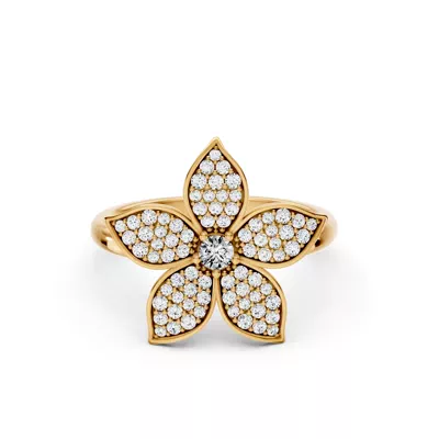 Fleur Pavé Lab Diamond Ring