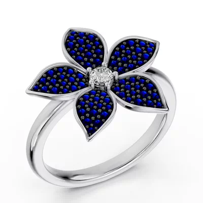 Fleur Pavé Lab Sapphire Ring