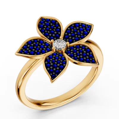 Fleur Pavé Lab Sapphire Ring