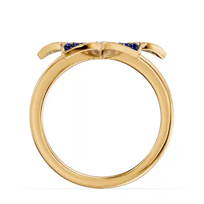 Fleur Pavé Lab Sapphire Ring