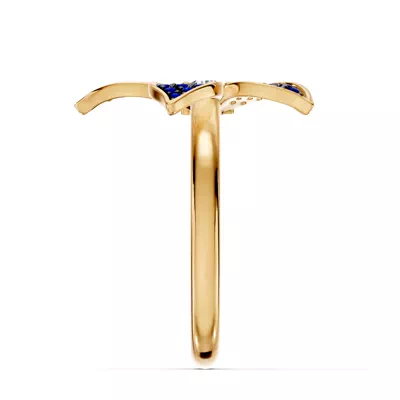 Fleur Pavé Lab Sapphire Ring