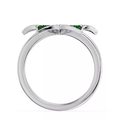Fleur Pavé Lab Emerald Ring