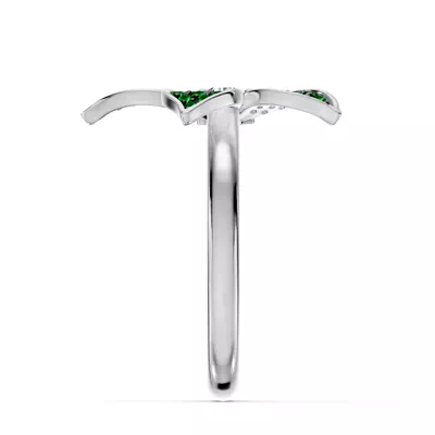 Fleur Pavé Lab Emerald Ring