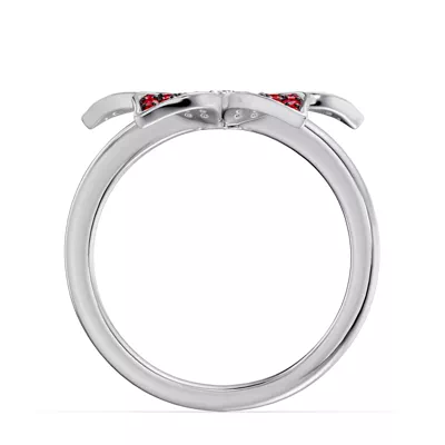 Fleur Pavé Lab Ruby Ring