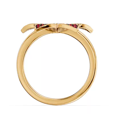 Fleur Pavé Lab Ruby Ring
