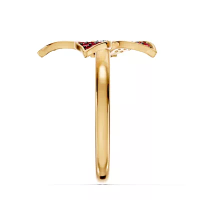 Fleur Pavé Lab Ruby Ring