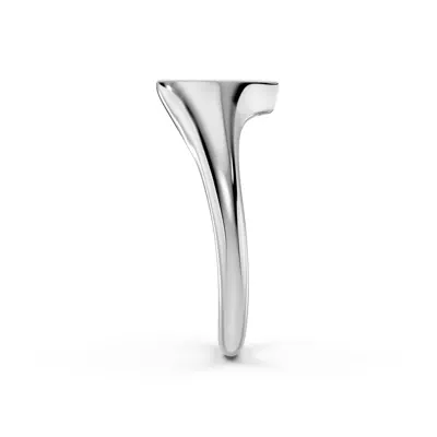 Heart Pavé Lab Diamond Initial Signet Ring - A