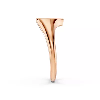 Heart Pavé Diamond Initial Signet Ring - T