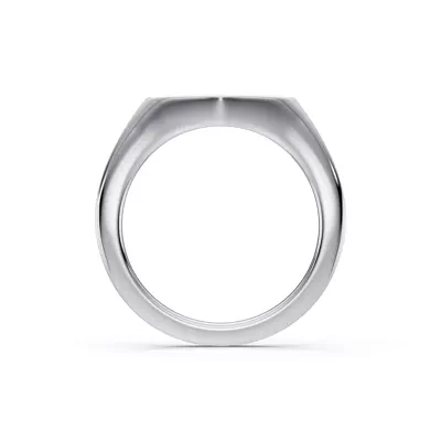 Heart Pavé Lab Diamond Initial Signet Ring - T