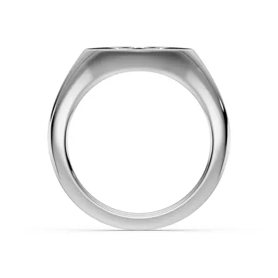 Heart Pavé Lab Diamond Initial Signet Ring - W