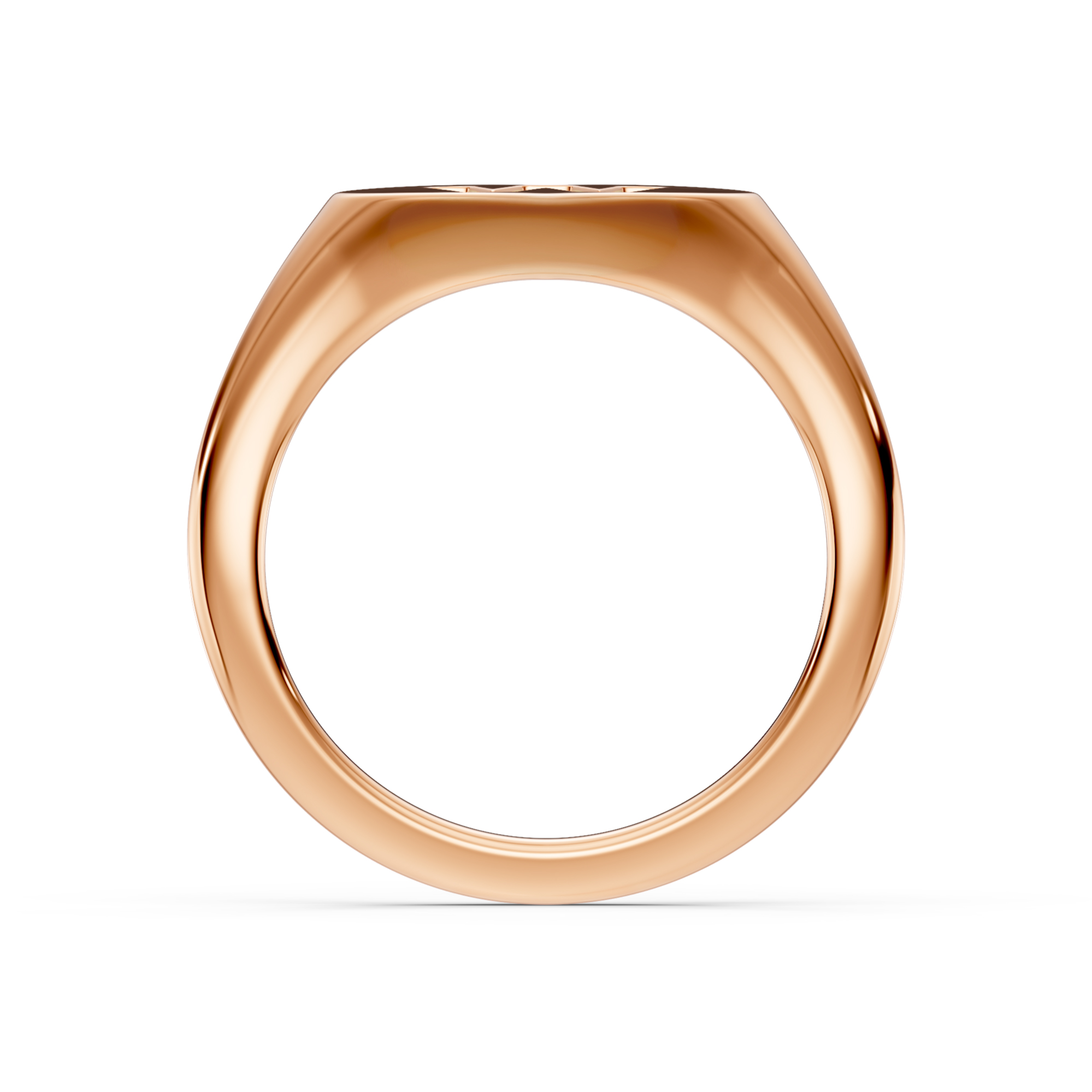 Heart Pavé Lab Diamond Initial Signet Ring - W