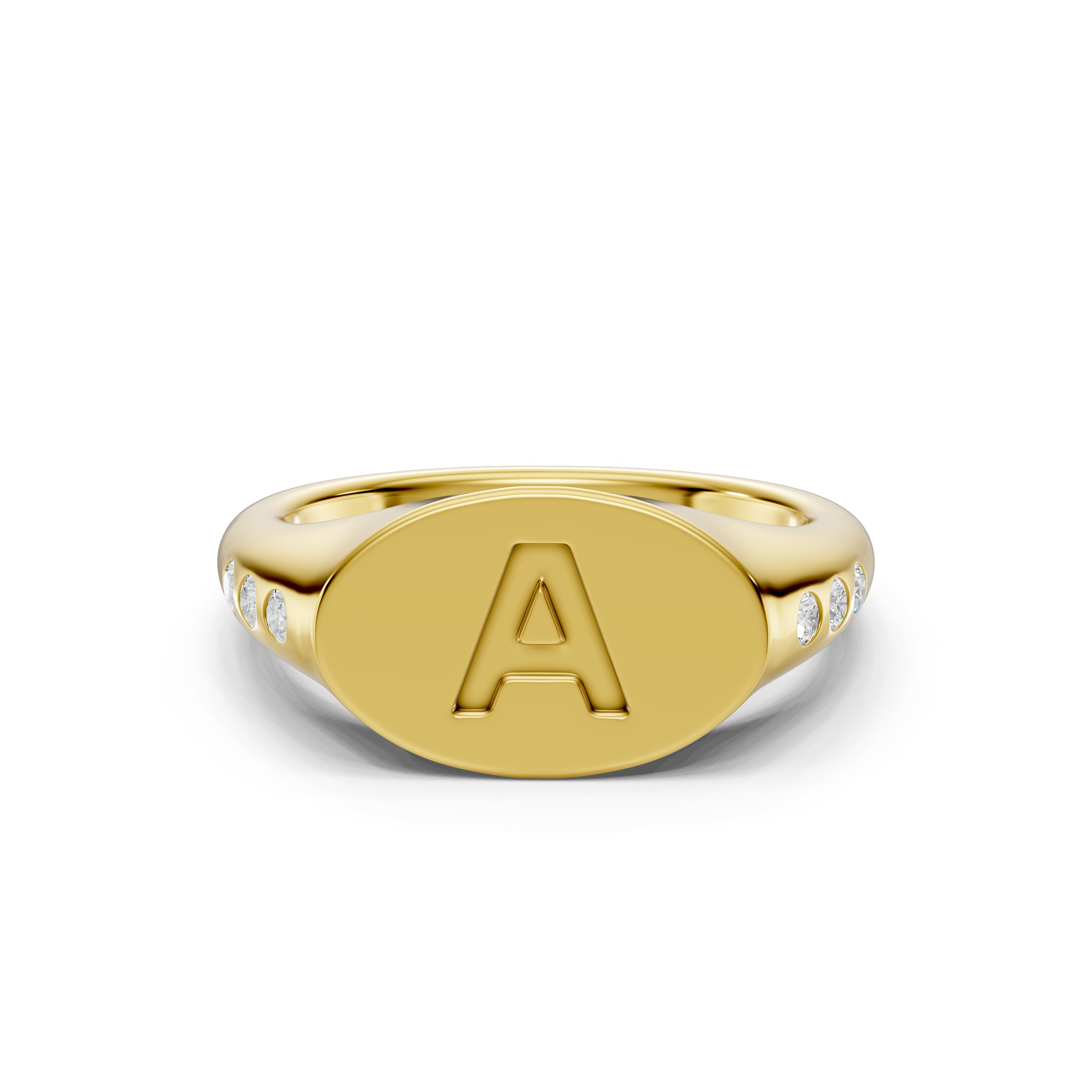 Initial Signet Lab Diamond Accent Ring - A