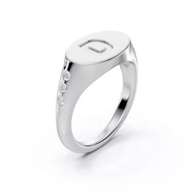 Initial Signet Lab Diamond Accent Ring - D