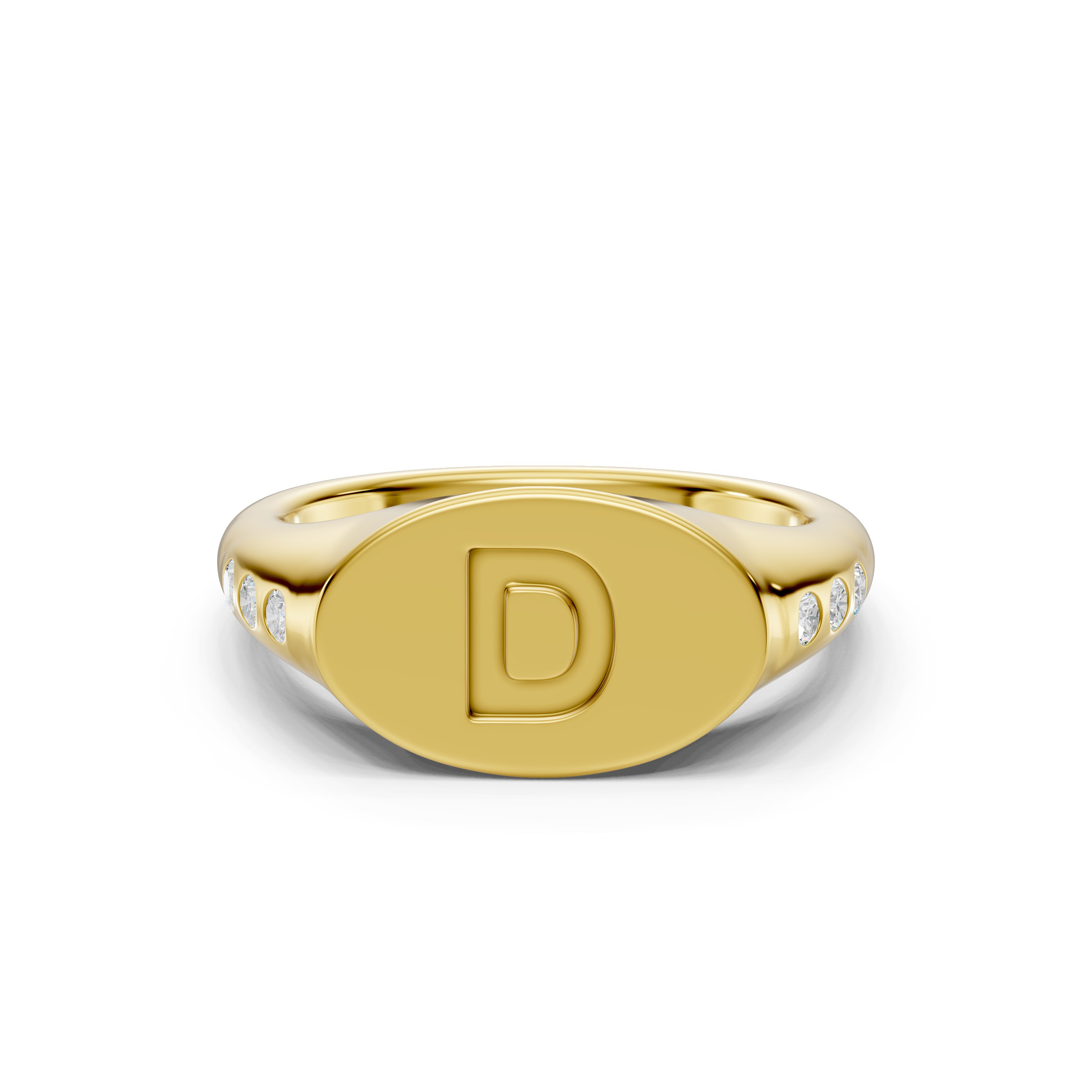 Initial Signet Diamond Accent Ring - D