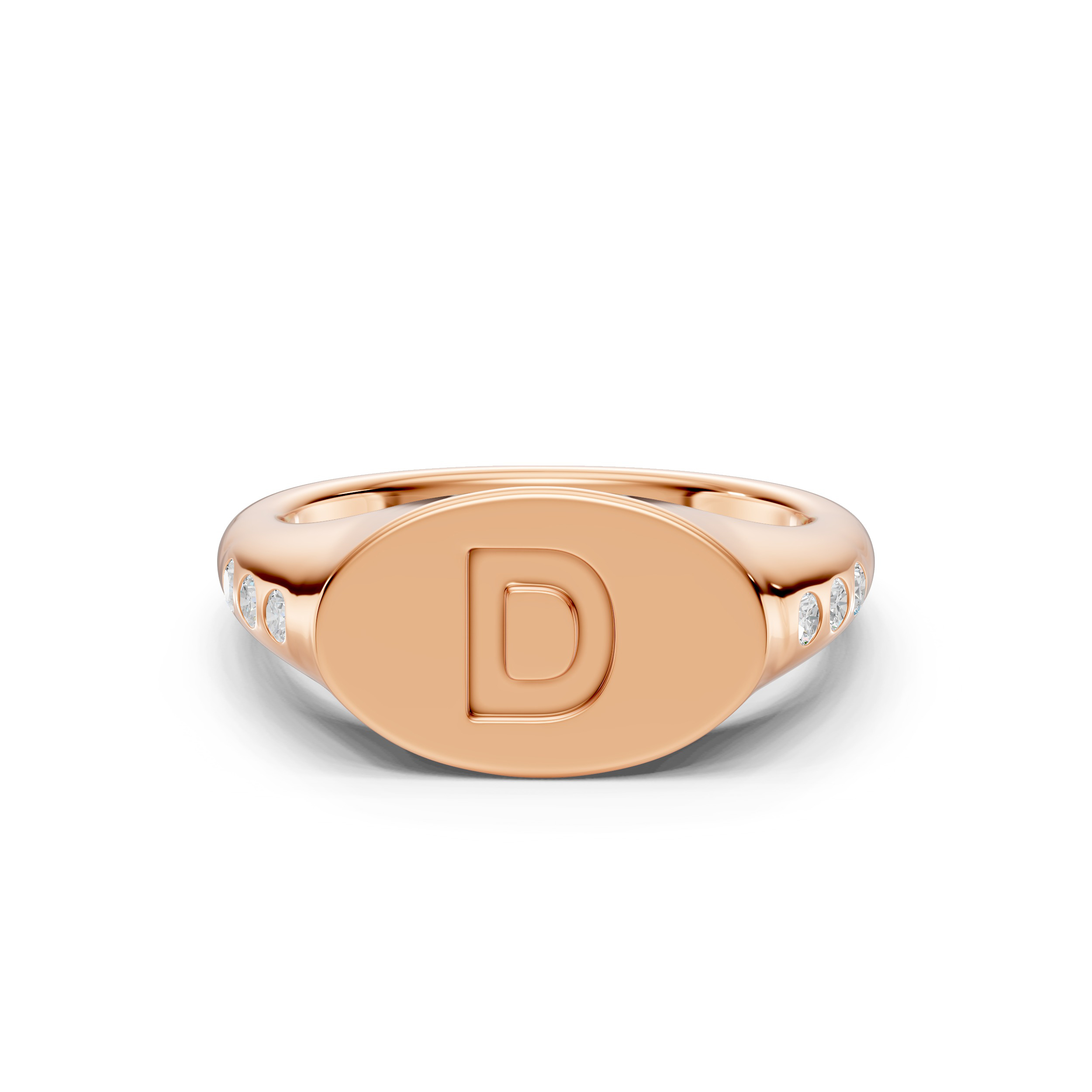 Initial Signet Diamond Accent Ring - D