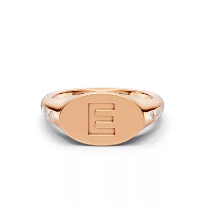 Initial Signet Lab Diamond Accent Ring - E