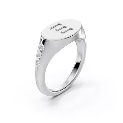 Initial Signet Lab Diamond Accent Ring - E