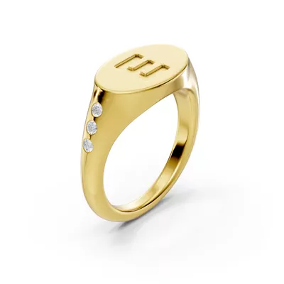 Initial Signet Lab Diamond Accent Ring - E