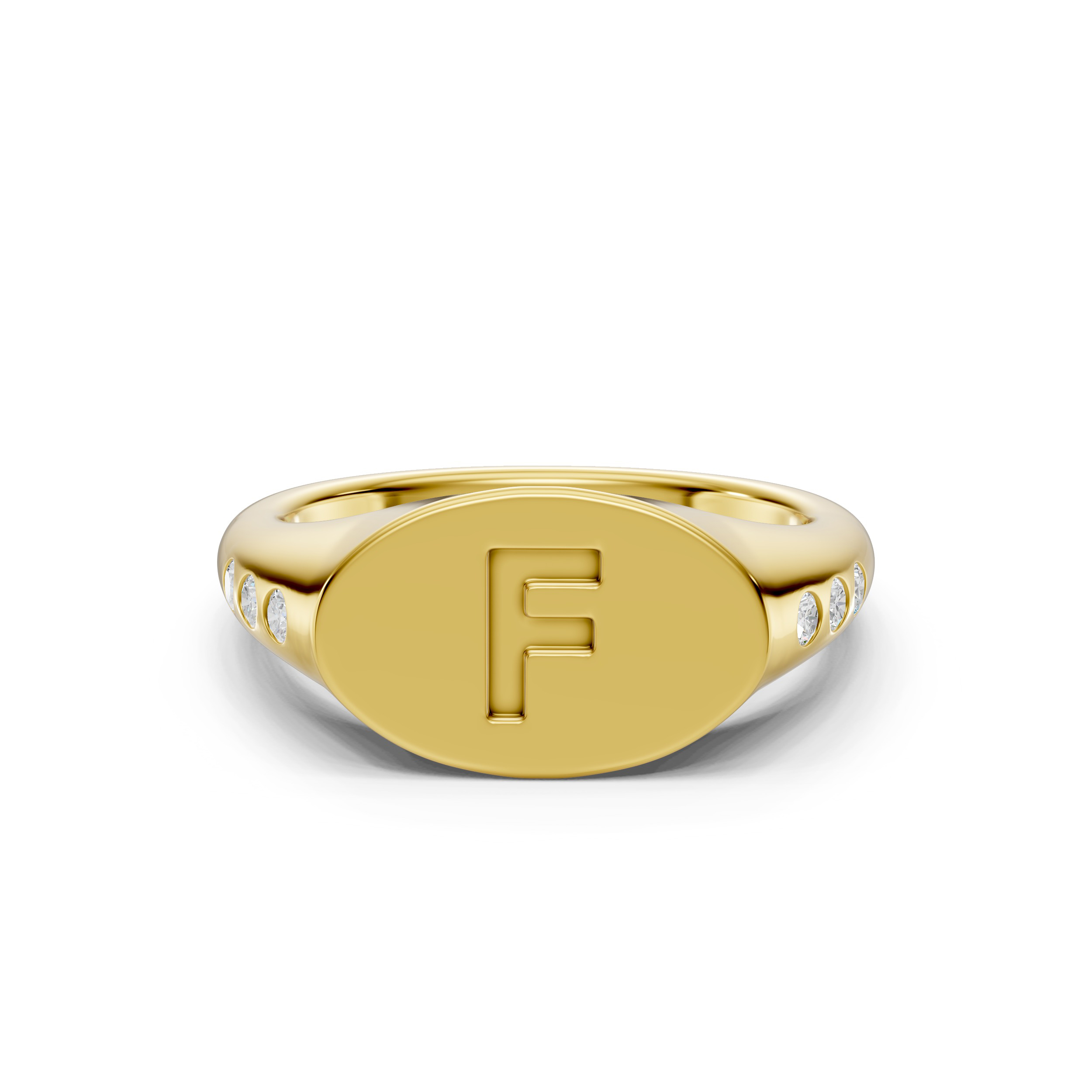 Initial Signet Lab Diamond Accent Ring - F