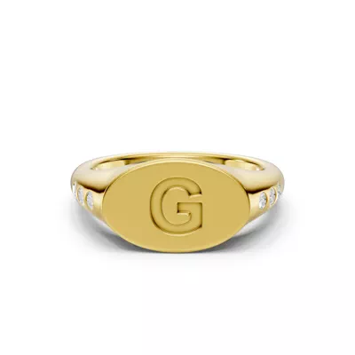 Initial Signet Lab Diamond Accent Ring - G