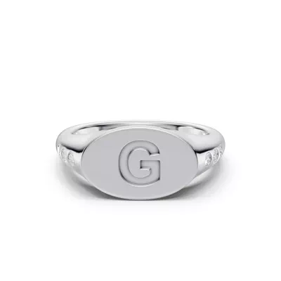 Initial Signet Diamond Accent Ring - G