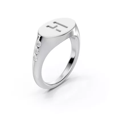 Initial Signet Lab Diamond Accent Ring - H