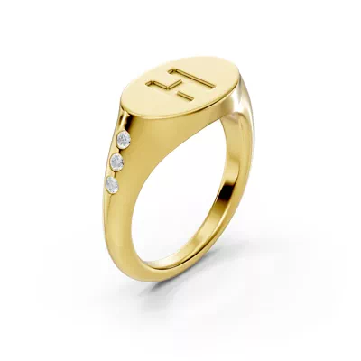 Initial Signet Lab Diamond Accent Ring - H