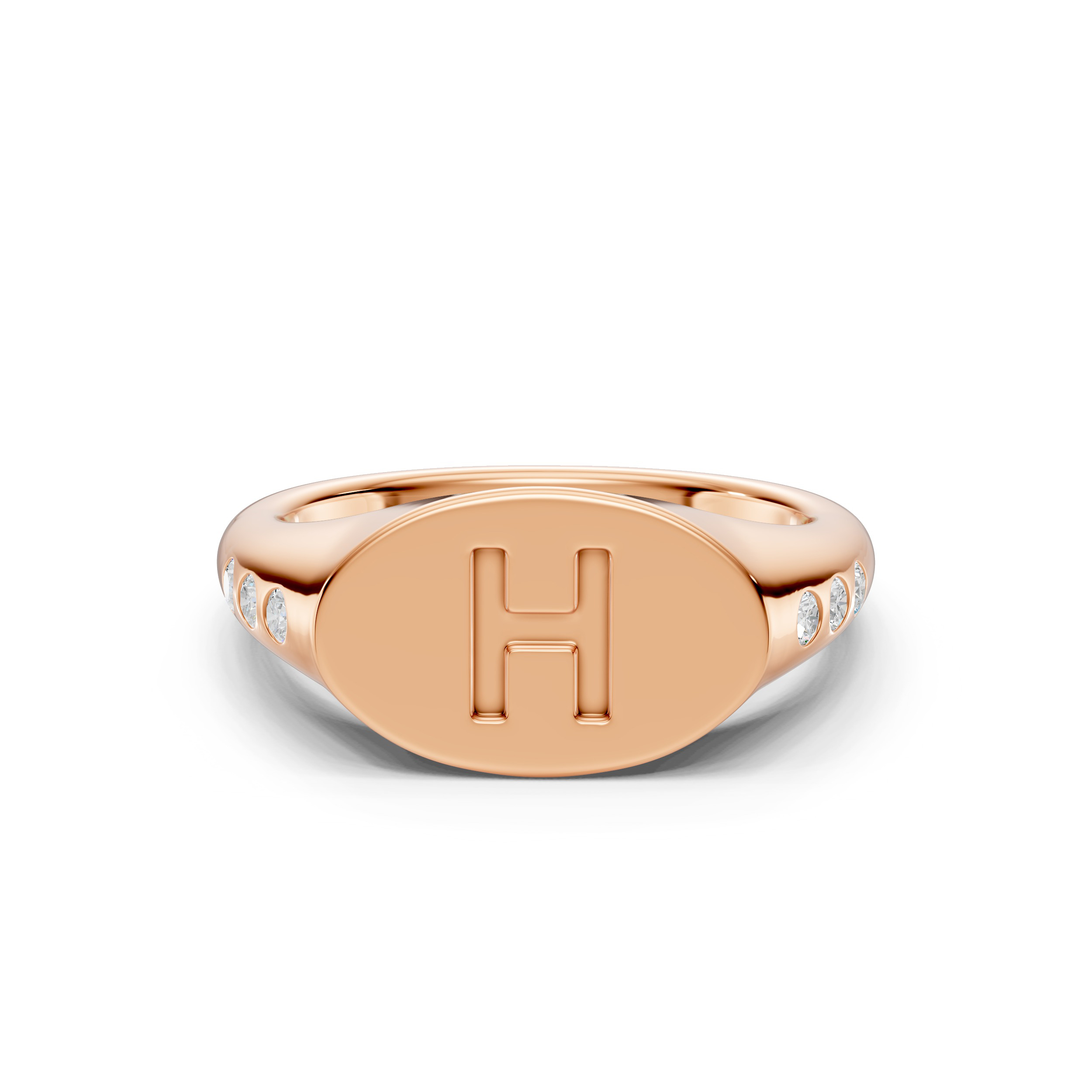 Initial Signet Lab Diamond Accent Ring - H