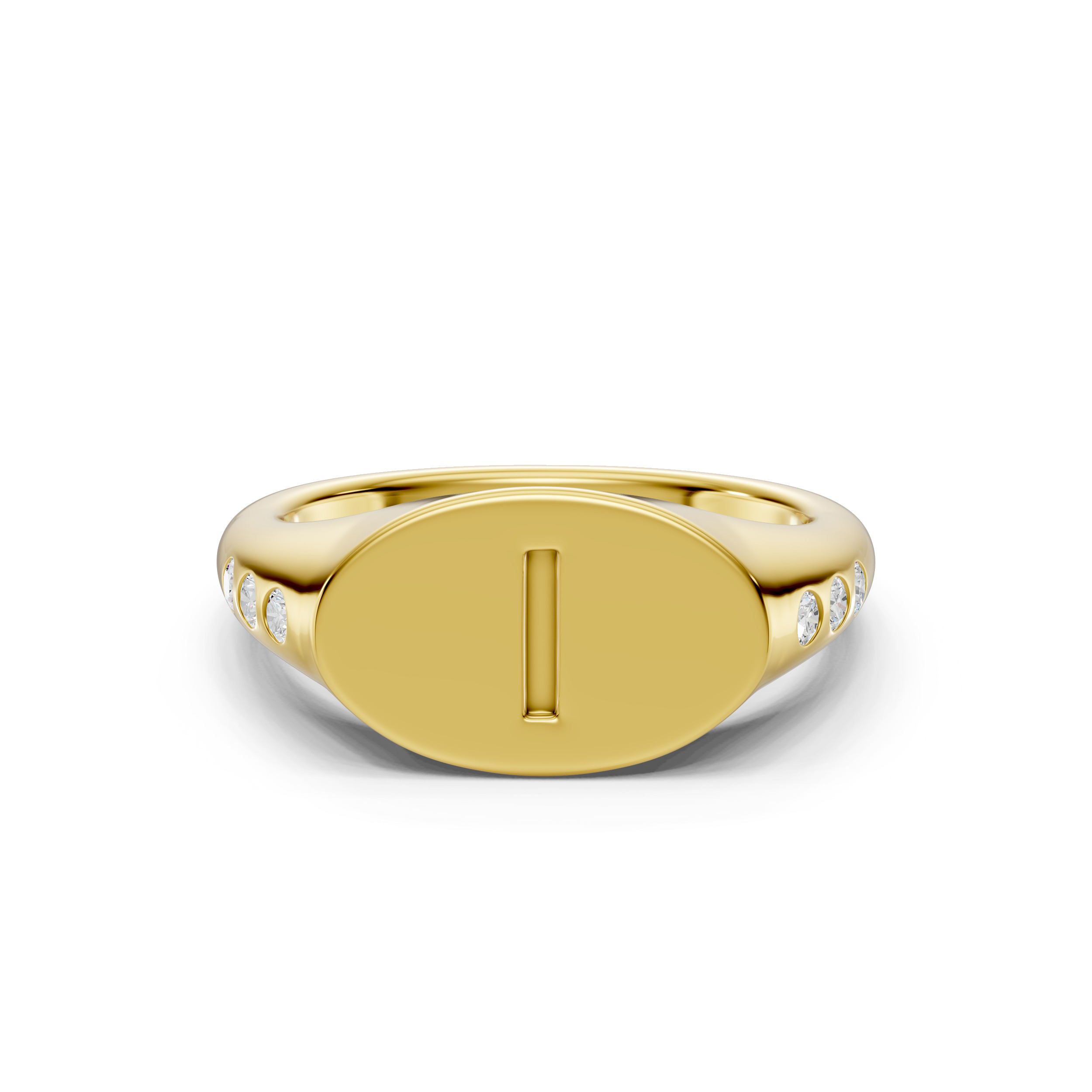 Initial Signet Lab Diamond Accent Ring - I