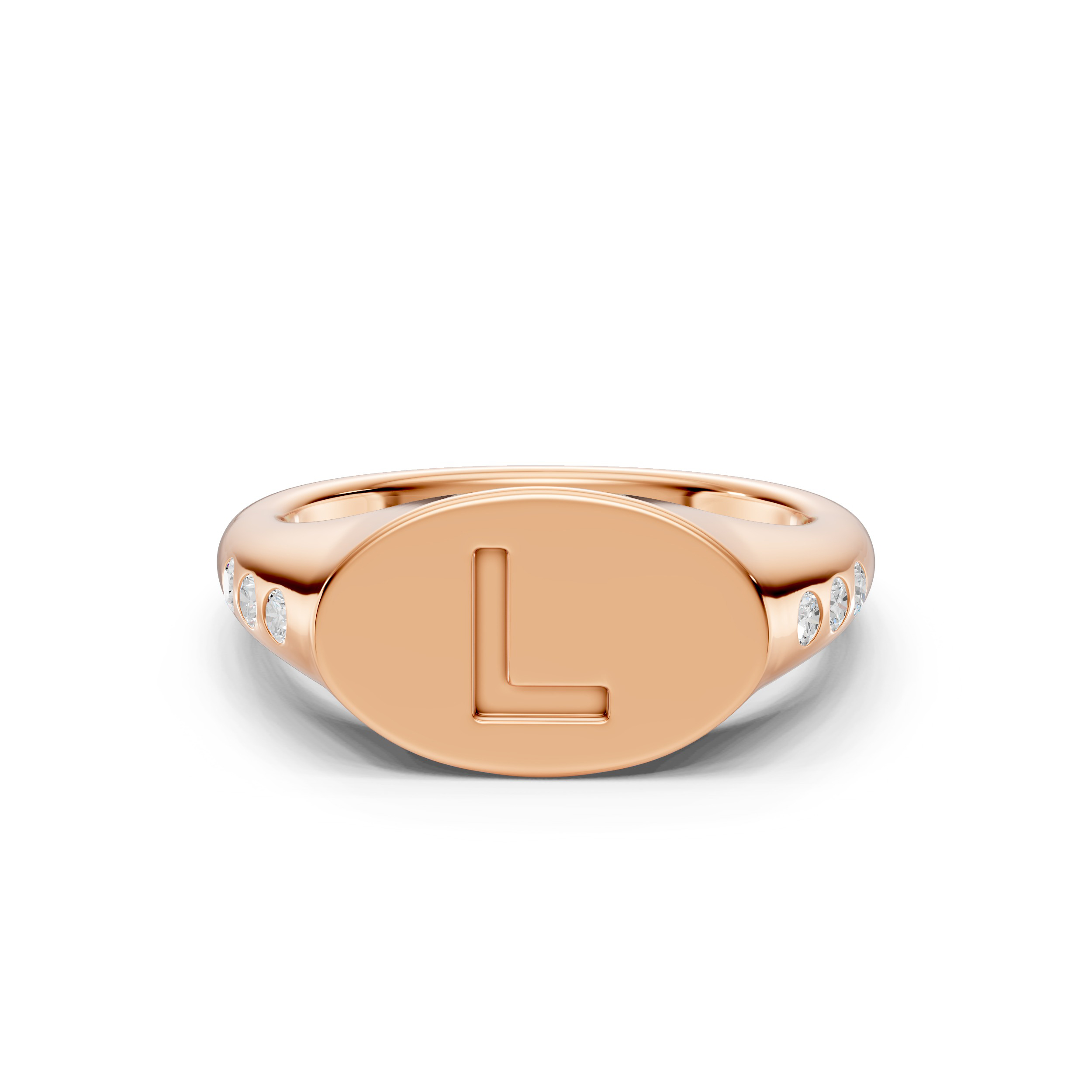Initial Signet Lab Diamond Accent Ring - L