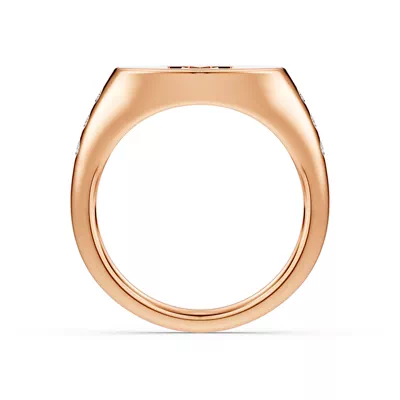 Initial Signet Diamond Accent Ring - M