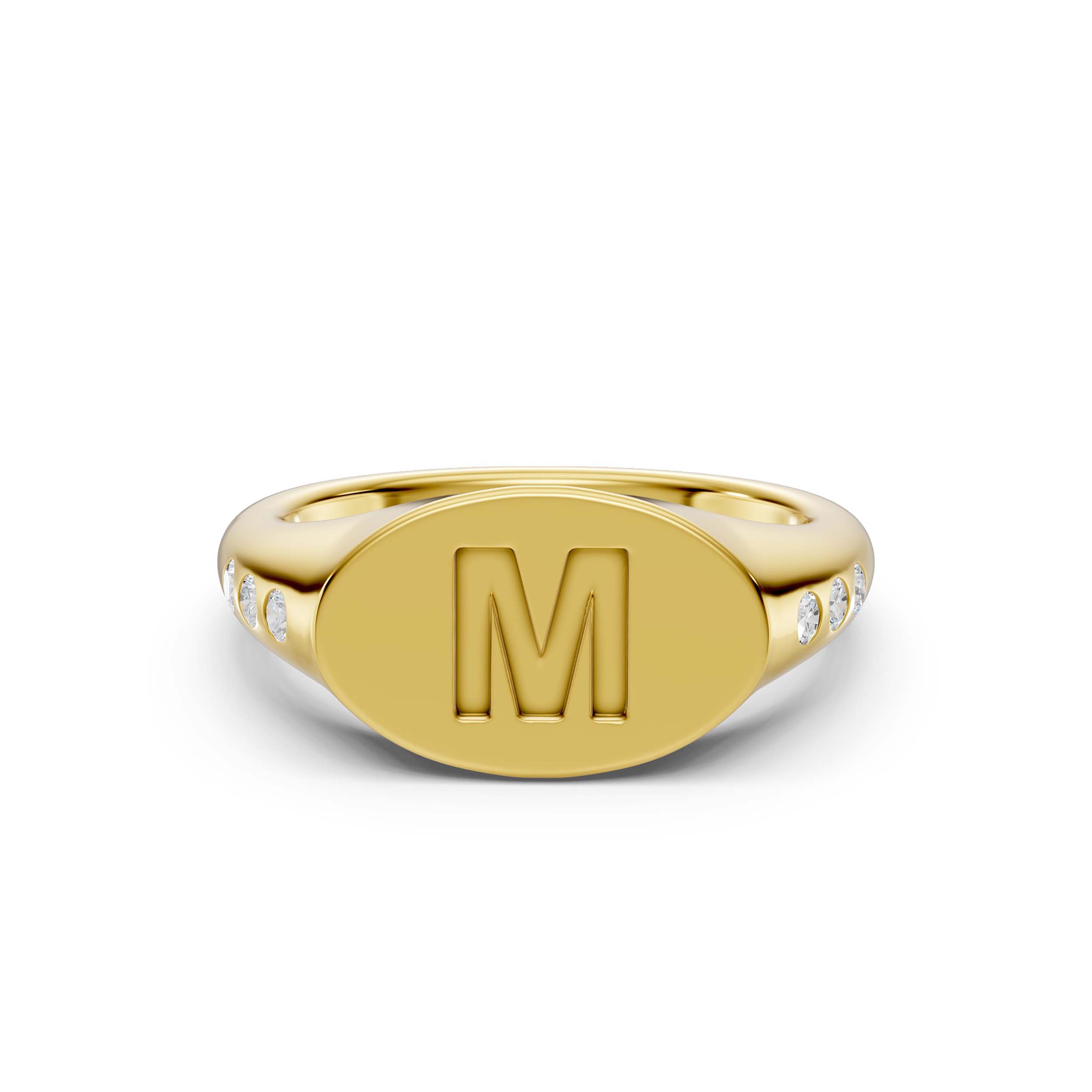 Initial Signet Lab Diamond Accent Ring - M
