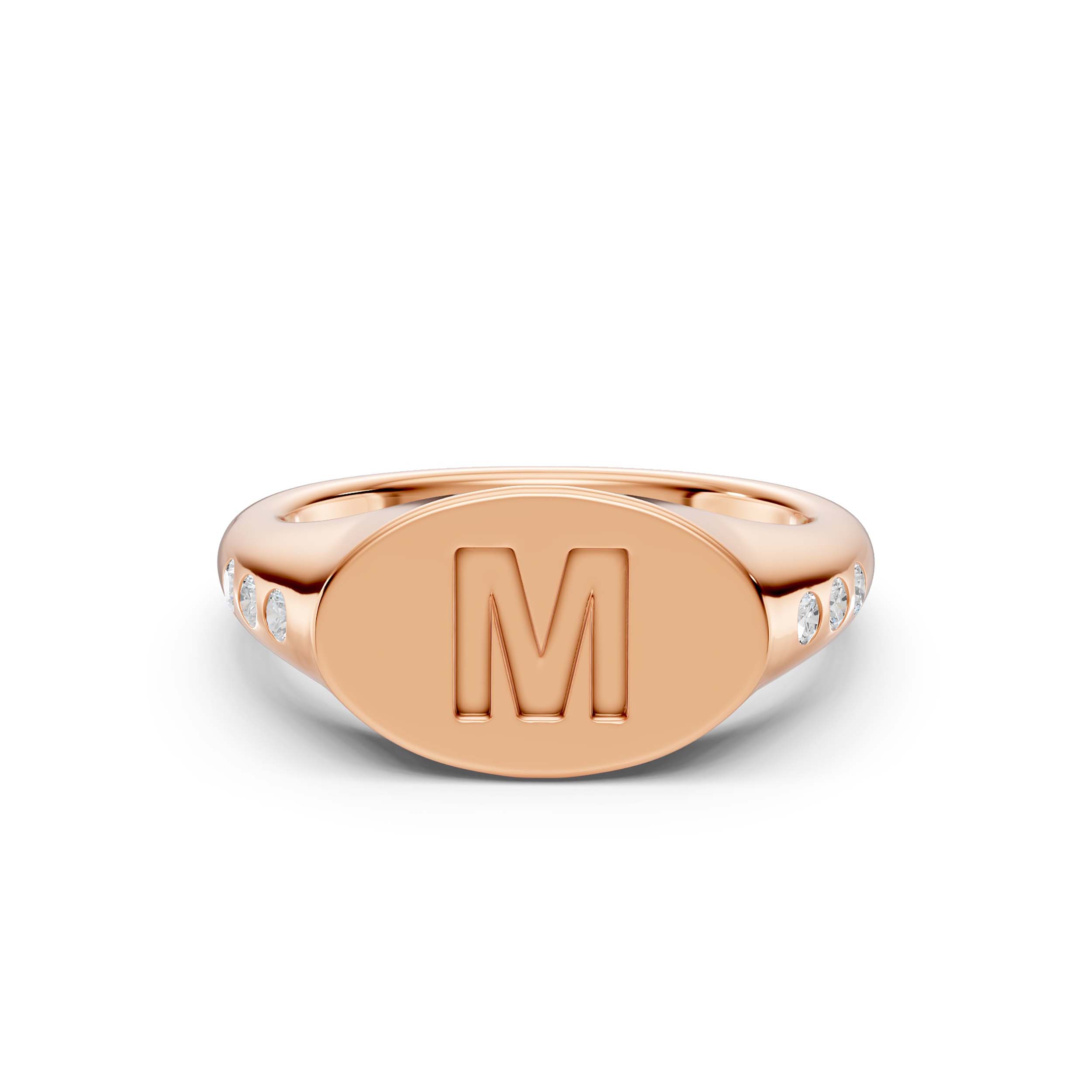 Initial Signet Lab Diamond Accent Ring - M