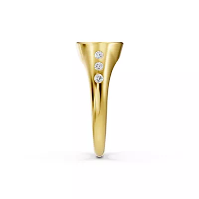Initial Signet Diamond Accent Ring - M