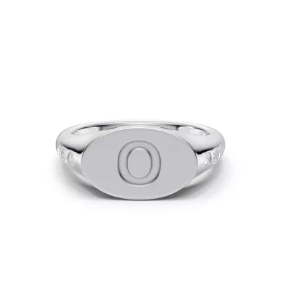 Initial Signet Lab Diamond Accent Ring - O