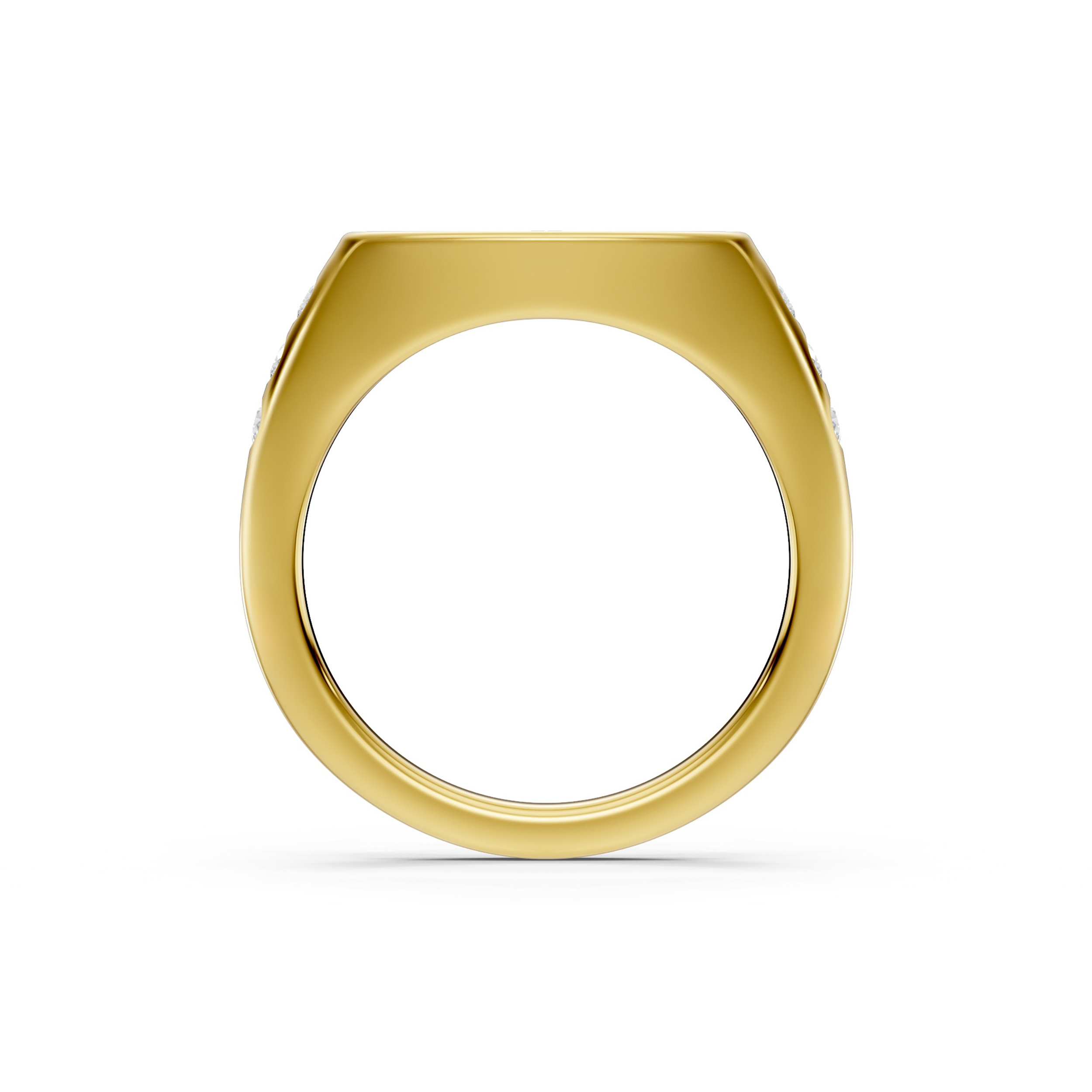 Initial Signet Diamond Accent Ring - O