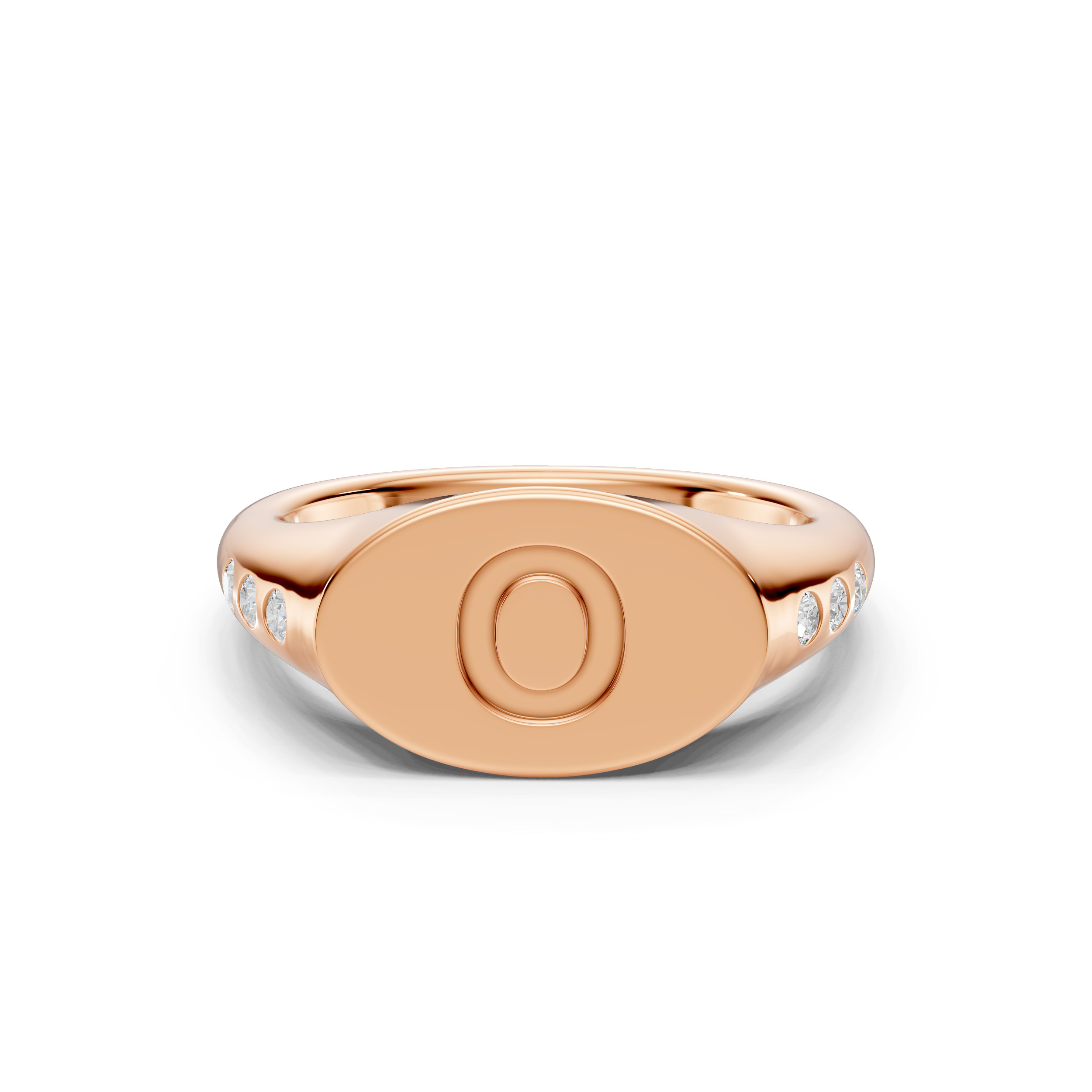 Initial Signet Lab Diamond Accent Ring - O