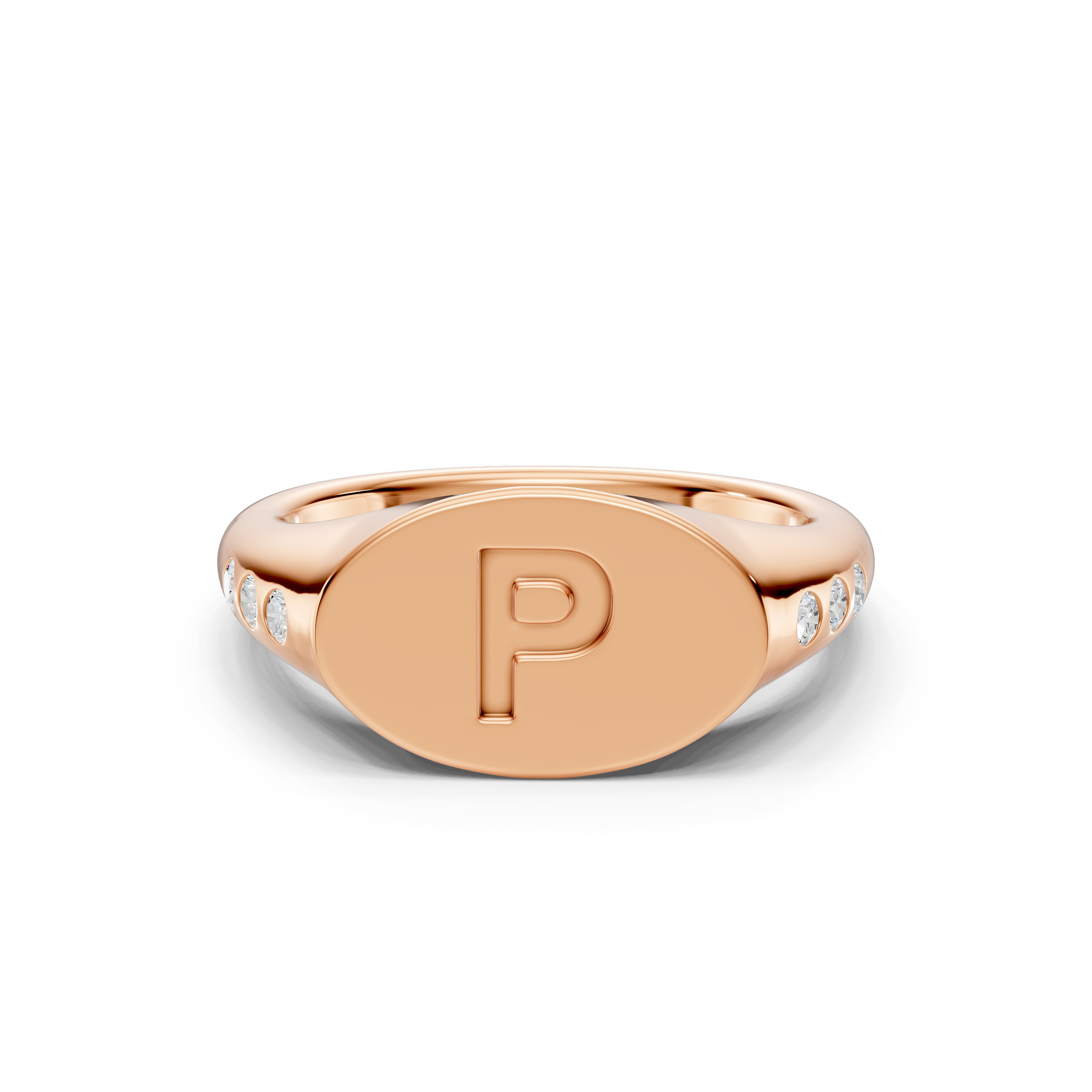 Initial Signet Lab Diamond Accent Ring - P