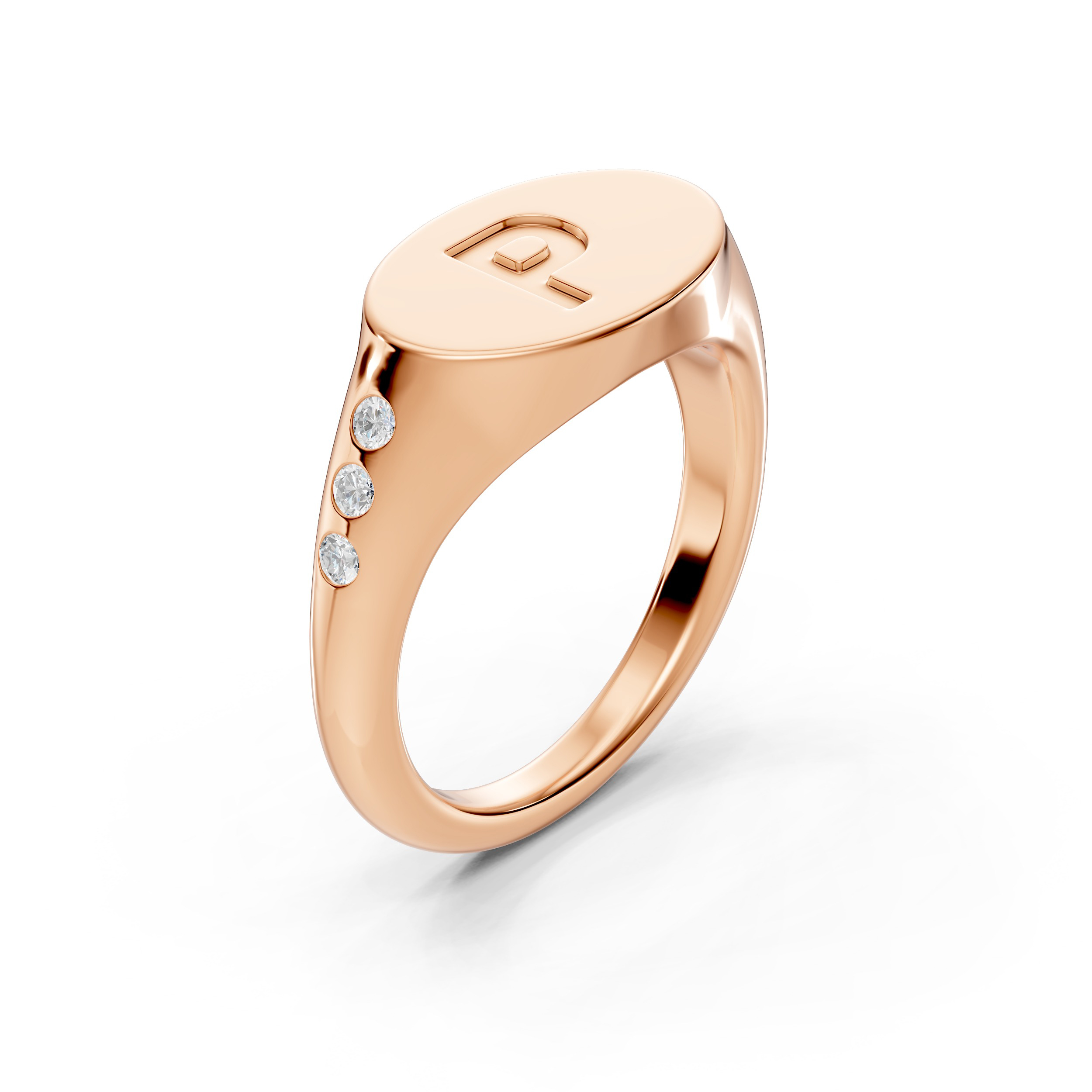 Initial Signet Lab Diamond Accent Ring - P