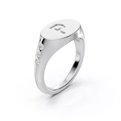 Initial Signet Lab Diamond Accent Ring - P