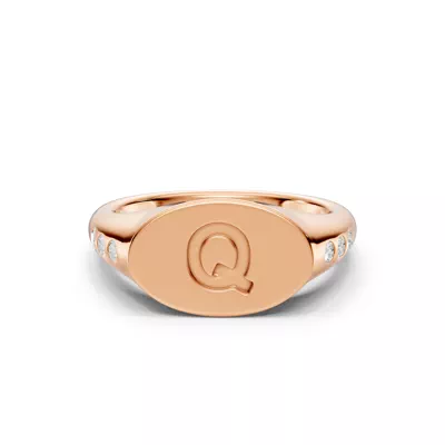 Initial Signet Lab Diamond Accent Ring - Q
