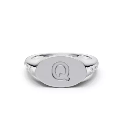 Initial Signet Lab Diamond Accent Ring - Q