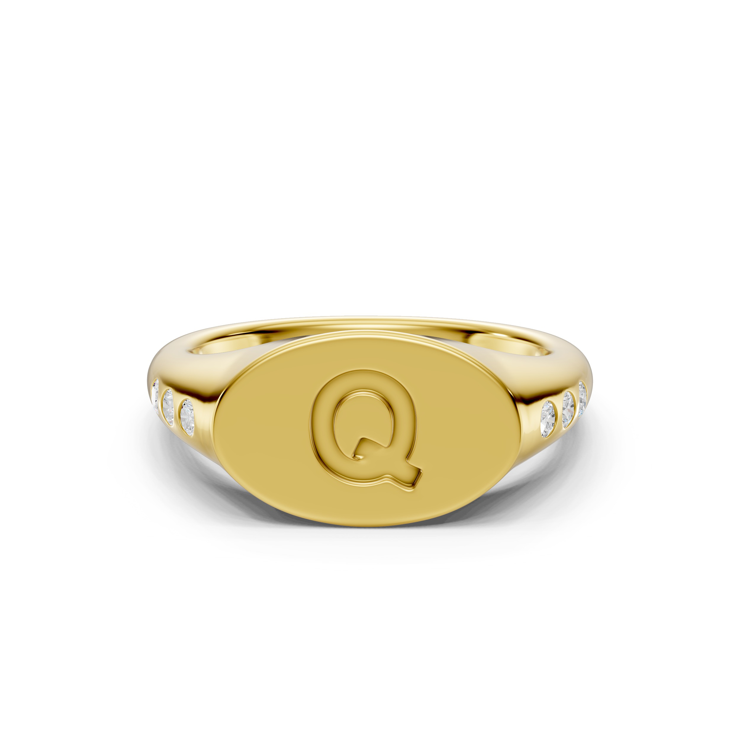 Initial Signet Lab Diamond Accent Ring - Q