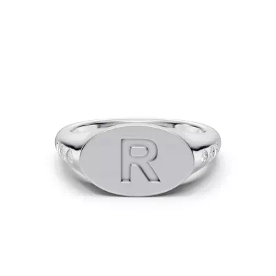 Initial Signet Lab Diamond Accent Ring - R