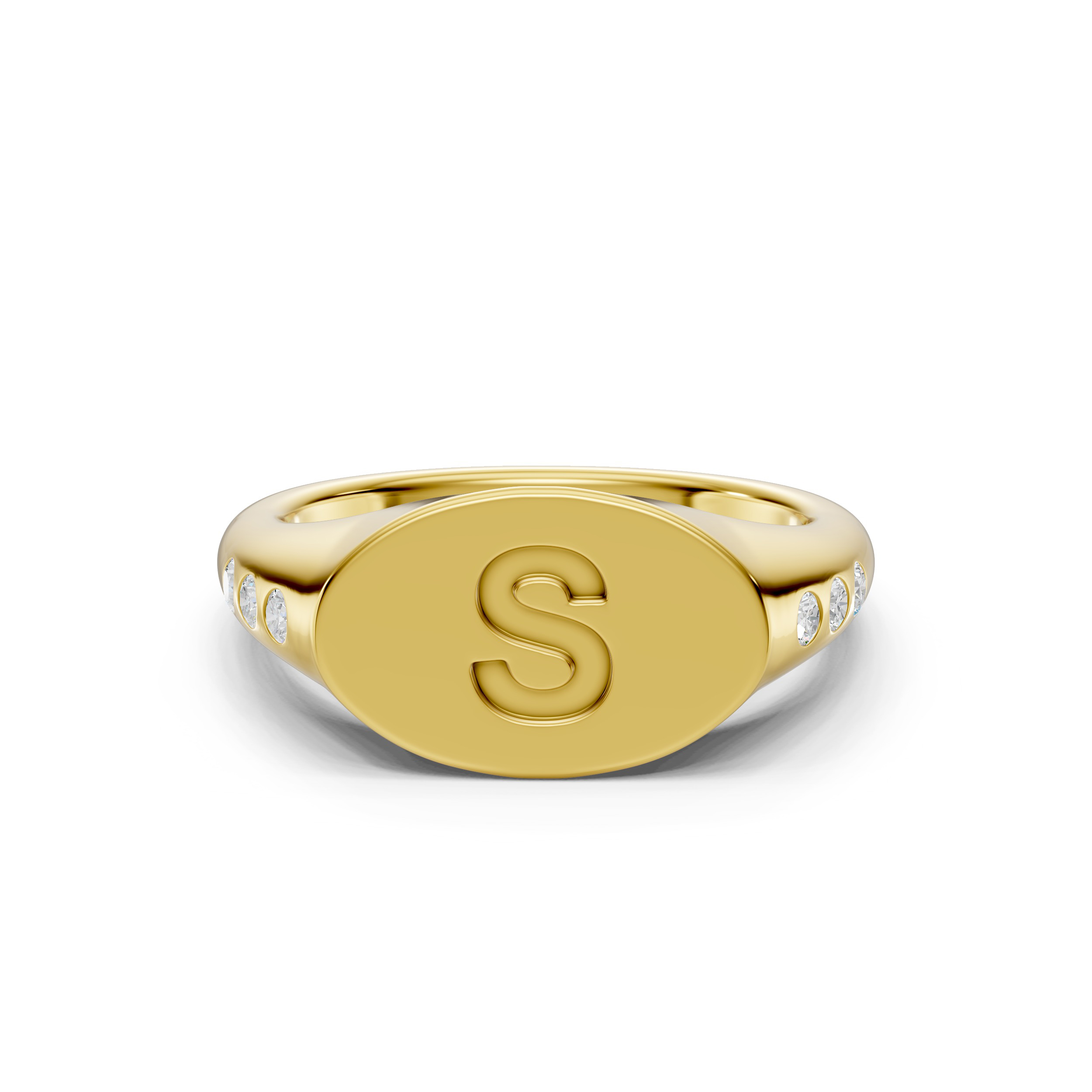Initial Signet Lab Diamond Accent Ring - S
