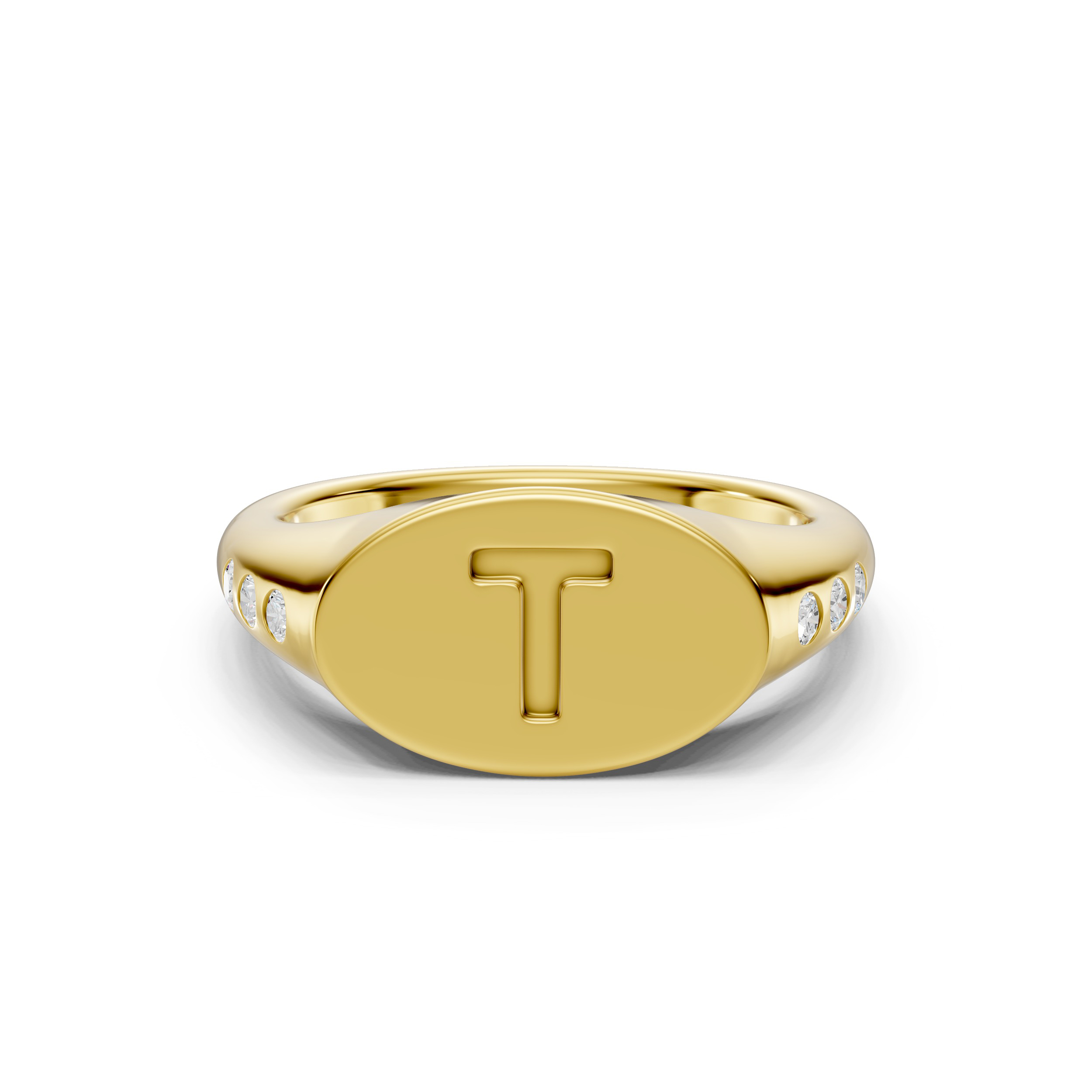 Initial Signet Lab Diamond Accent Ring - T