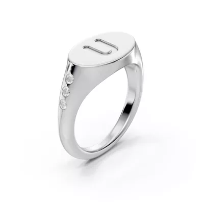 Initial Signet Lab Diamond Accent Ring - U