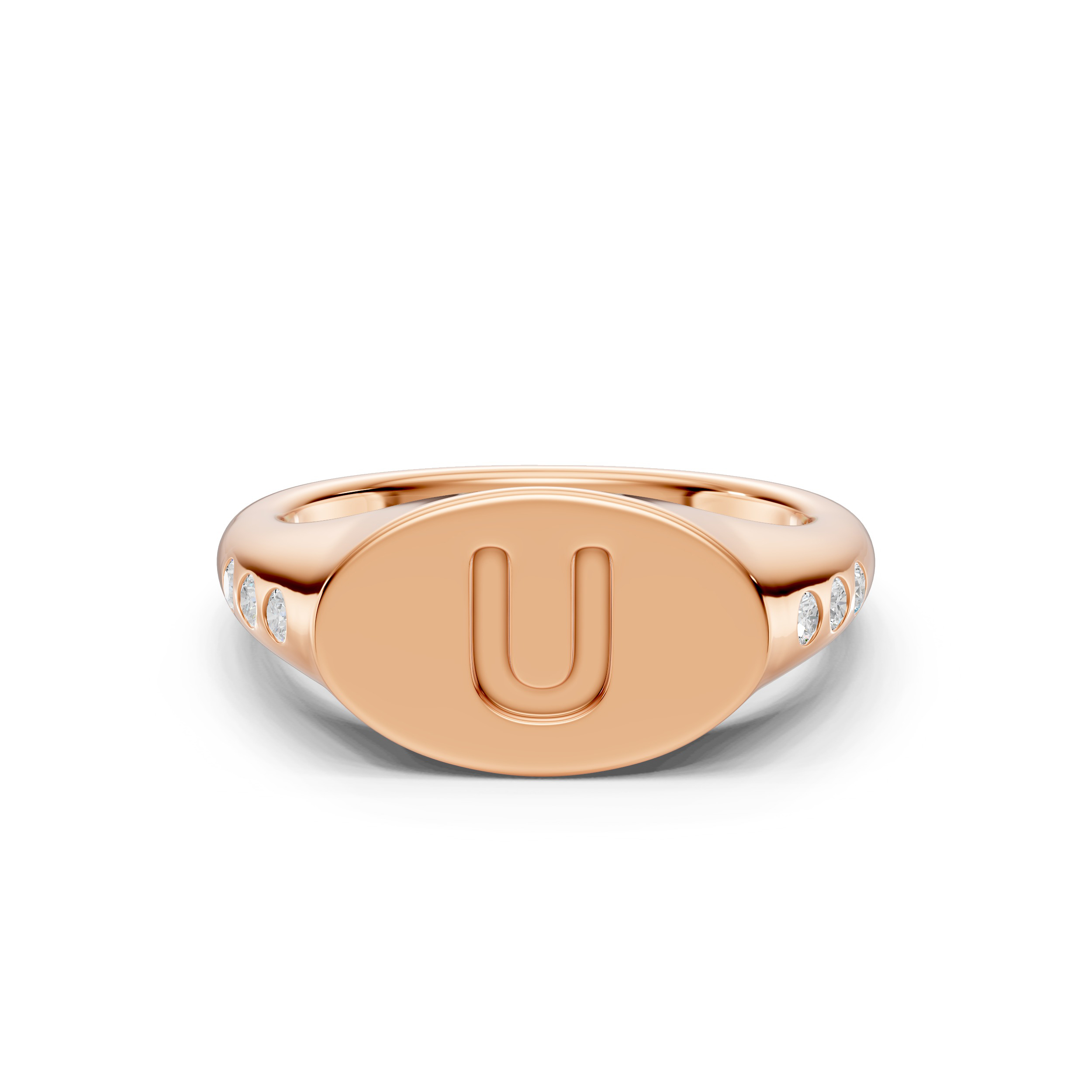 Initial Signet Lab Diamond Accent Ring - U