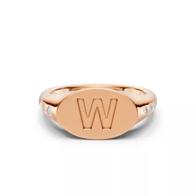 Initial Signet Lab Diamond Accent Ring - W