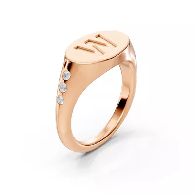 Initial Signet Lab Diamond Accent Ring - W